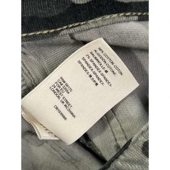 Pilcro By Anthropologie Corduroy Pants Womens 27 Petite Green Camo Skinny High - Picture 10 of 11